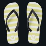 Classic Monogram Yellow  and White Stripes Jandals<br><div class="desc">Classic Yellow  and White Stripe Monogram Flip Flops</div>