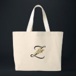 Classic monogram Z red white flower mother gift Large Tote Bag<br><div class="desc">Looking for the perfect Mother's Day surprise? Let me tell you about the Classic Monogram Tote Bag – it's absolutely adorable! Can you picture your Mom's face lighting up when she unwraps this? It's covered in the prettiest red and white watercolor flowers – so feminine and charming! And guess what?...</div>