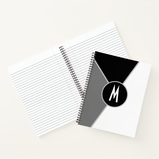 classic Monogrammed Black and white Colour block Notebook (Inside)