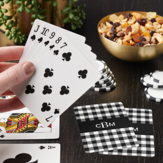 Classic Monogrammed Black and White Playing Cards