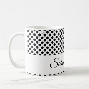 classic monogrammed Black & white polka dots Coffee Mug