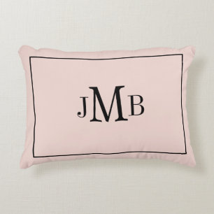 Classic, Monogrammed blush pink  Accent Pillow