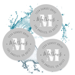 Classic Monogrammed Name/Circular Text Waterproof