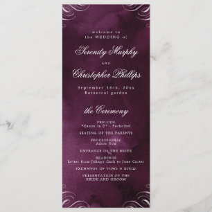 Classic Moody Masala Calligraphy Wedding Program Menu
