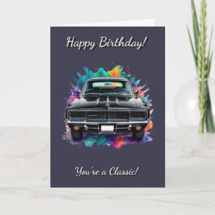 Classic Mopar Charger Muscle Car Birthday Card
