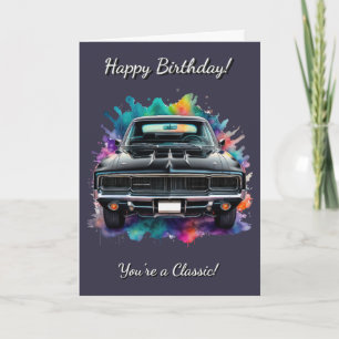 Classic Mopar Charger Muscle Car Birthday Card