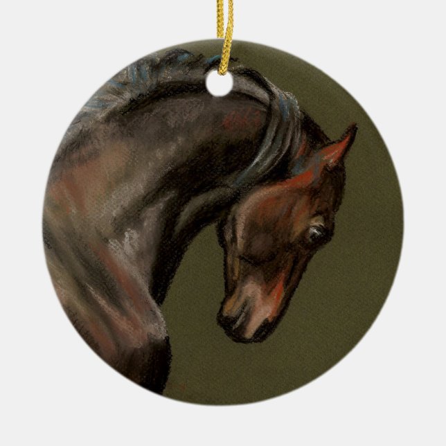 Classic Morgan Horse Ceramic Tree Decoration (Front)