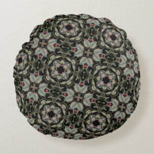 Classic Moroccan Geometric Decorative Patterns Round Cushion