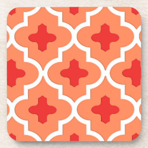 Classic Moroccan Tile, Mandarin Orange Coaster