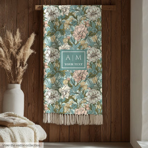 Classic Morris inspired pastel floral art throw Fleece Blanket