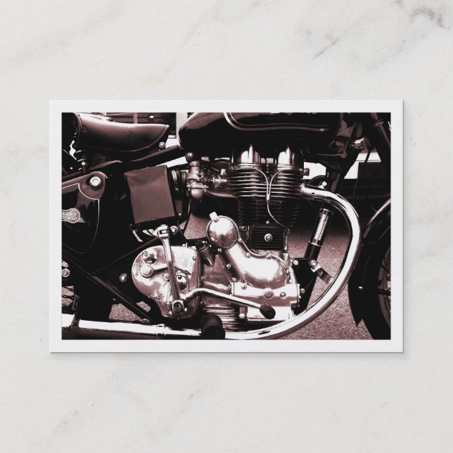 Classic Motorbike Engine, Mini Photo Card (Front)