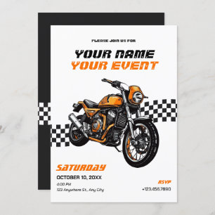 Classic motorbike  invitation
