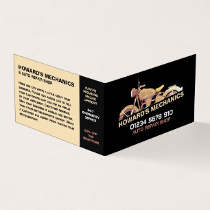 Classic Motorcycle, Auto Mechanic/Repairs Detailed Business Card