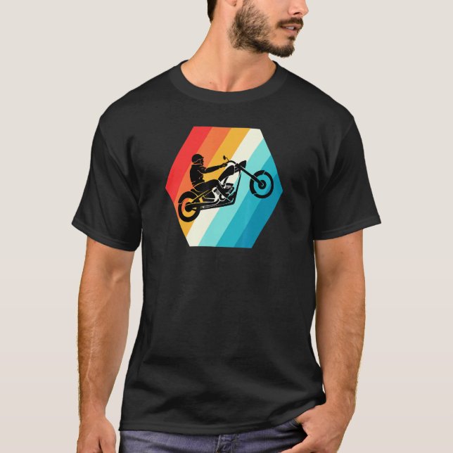 Classic Motorcycle Retro Hexagon T-Shirt (Front)