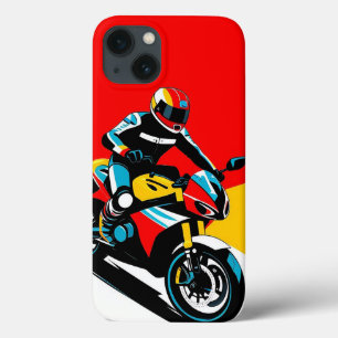 🌄 Classic Motorcycle Rider Against Dramatic iPhone 13 Case