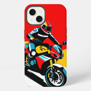 🌄 Classic Motorcycle Rider Against Dramatic iPhone 13 Case