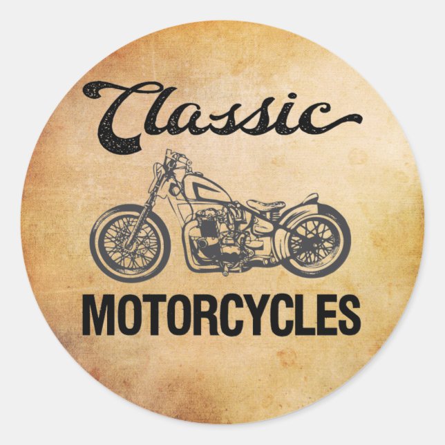 Classic Motorcycles vintage biker Round Sticker (Front)
