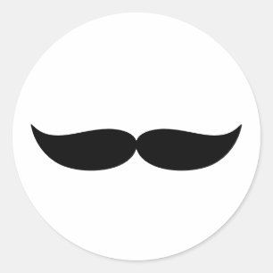 Classic Moustache Little Man Round Sticker