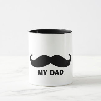 Classic Moustache Mug – Black & White Design dad