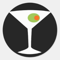 Classic Movie Martini Round Stickers