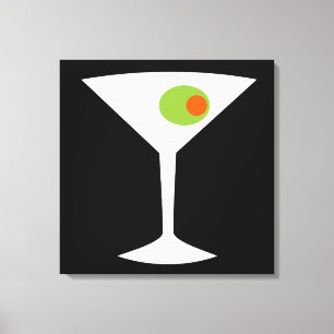 Classic Movie Martini Stretched Canvas (black) Print