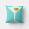 Classic Movie Martini Throw Pillow (Turquoise)