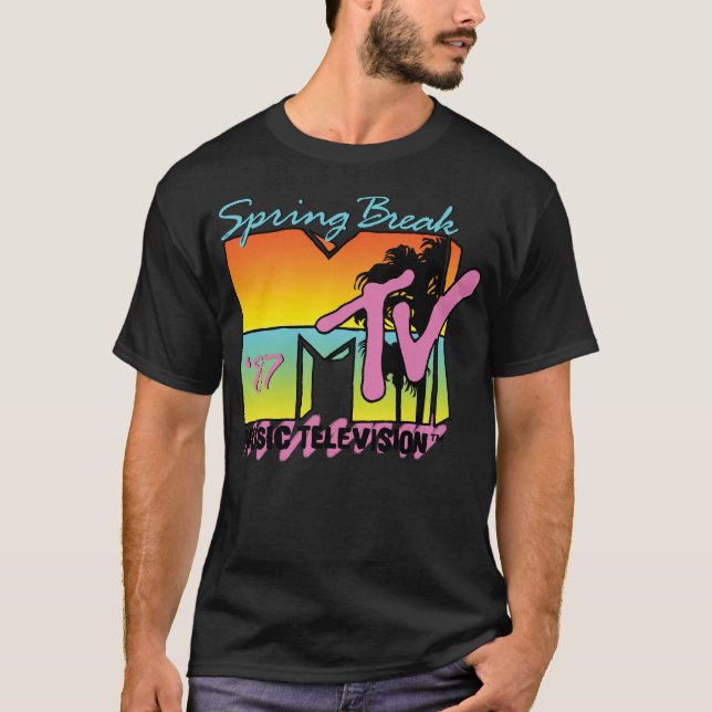 Classic MTV Logo Spring Break 87' Long-Sleeve T-Sh T-Shirt (Front)