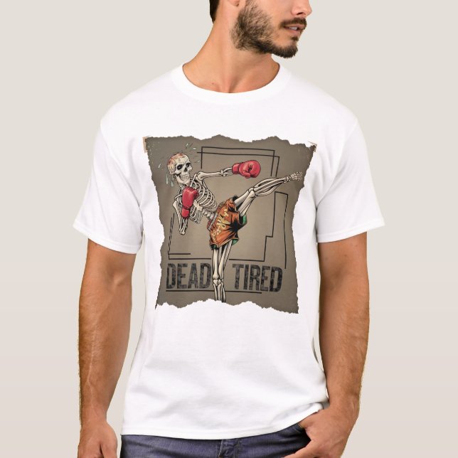 Classic Muay Thai Skeleton Fighter T-Shirt (Front)
