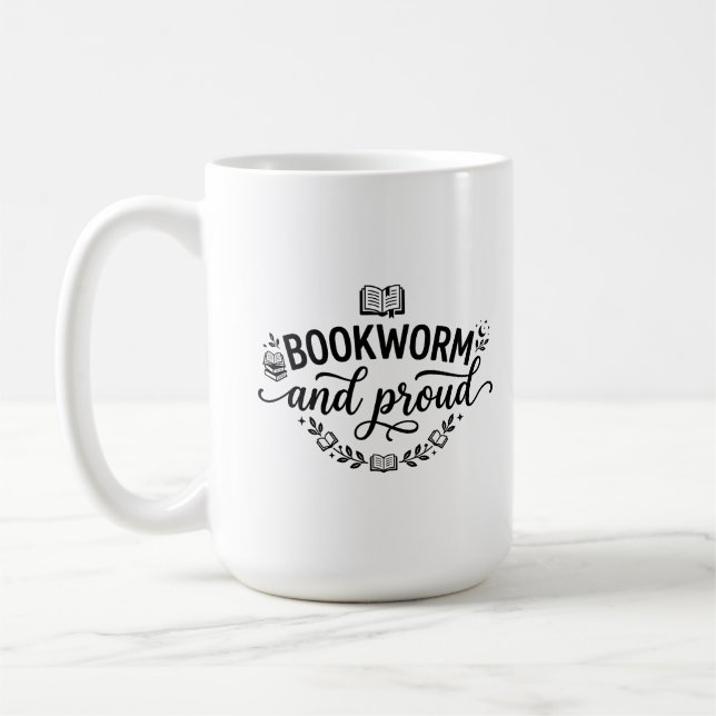 Classic Mug 15 oz Prideful Book Lover Quote Design (Left)