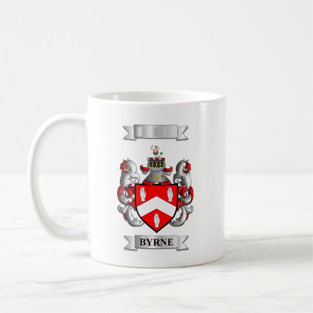 Classic Mug Byrne Surname And Shield (Left)