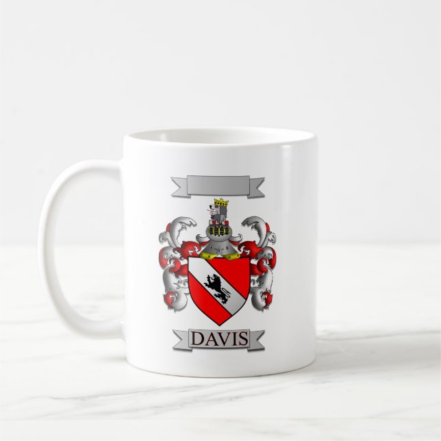 Classic Mug Davis Family Surname And Shield (Left)