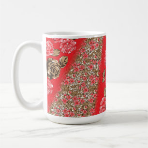 Classic Mug Floral Coffee Cup Red Design