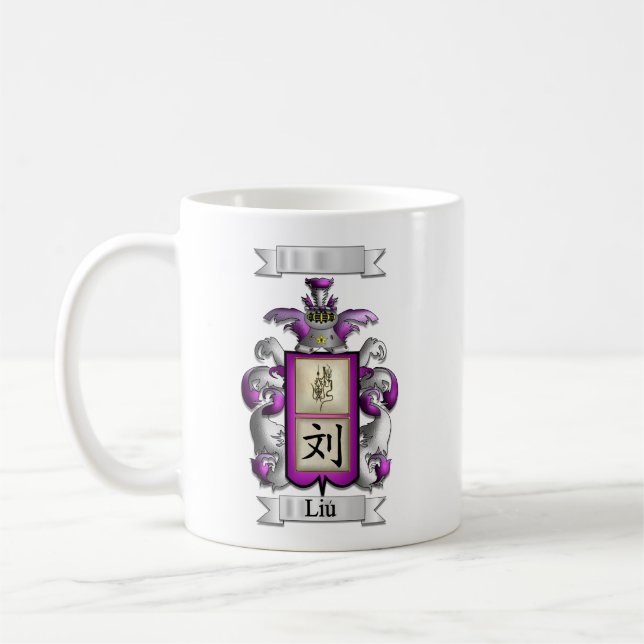 Classic Mug Liu Surname And Shield (Left)