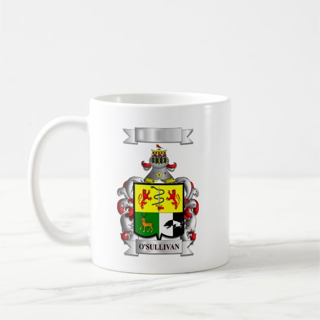 Classic Mug O'Sullivan Surname And Shield (Left)