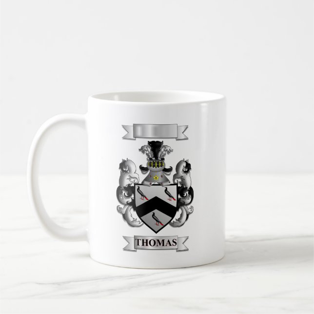 Classic Mug Thomas Family Surname And Logo (Left)