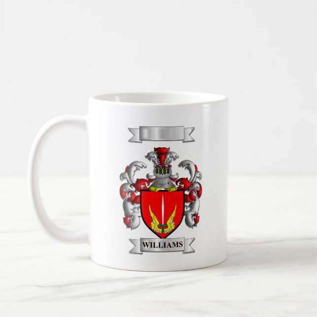 Classic Mug Williams Family Surname And Shield (Left)