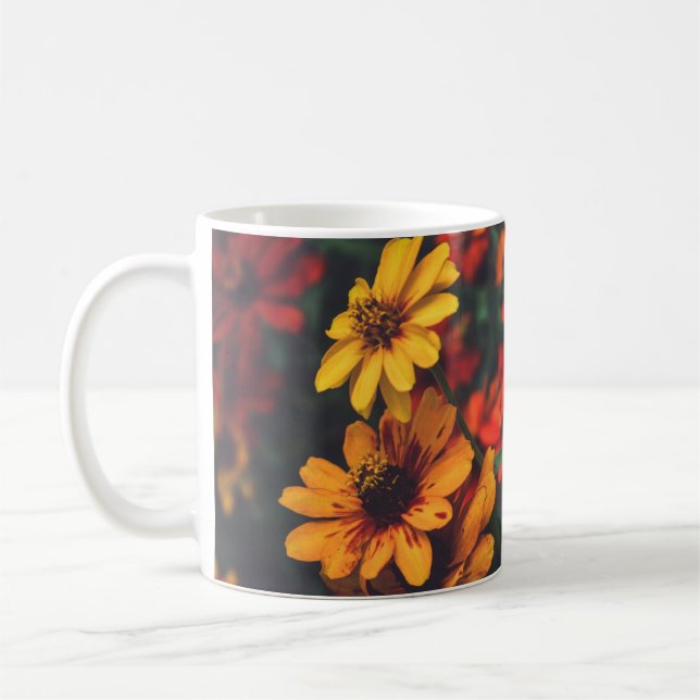 Classic Mug Yellow Orange Daisy Floral Botanical (Left)