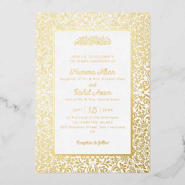 Classic Mughal Arch Mihrab Islamic Wedding (Front)