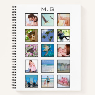 Classic Multiple Square Custom Photo Collage Notebook
