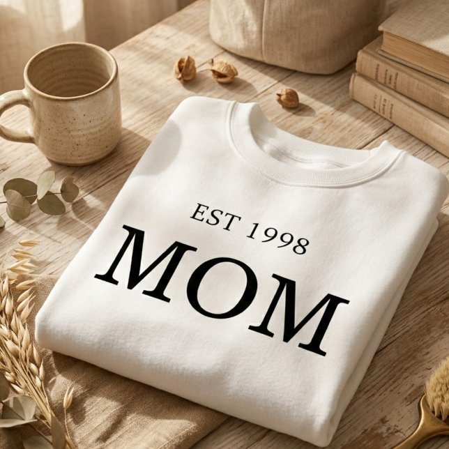 Classic Mum Est Year Timeless Statement Sweatshirt (Creator Uploaded)