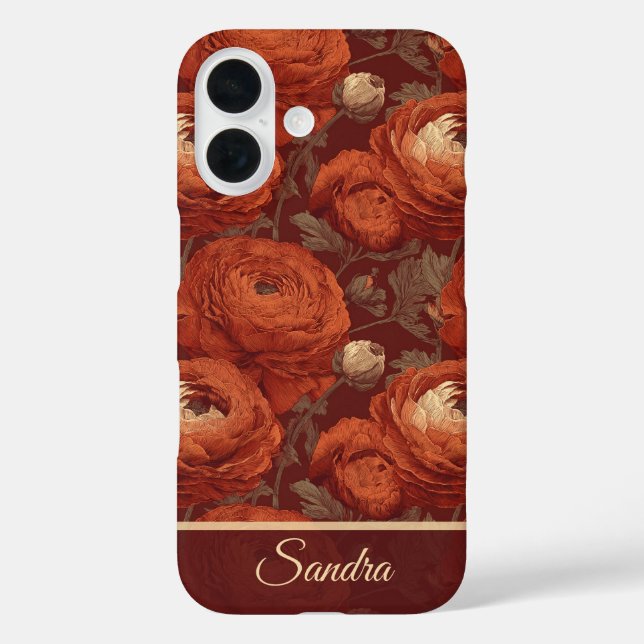 Classic Mum Gifts Ranunculus Name Case-Mate iPhone Case (Back)