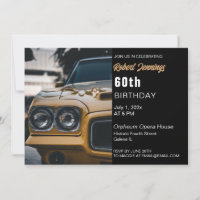 Classic Muscle Car Birthday Invitation