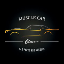 Classic Muscle Car Front View Vintage Design