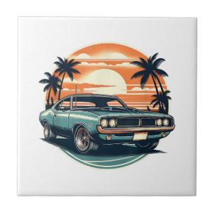Classic Muscle Car Retro Vintage Style Tile