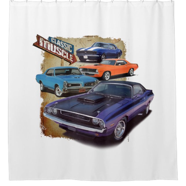 Classic Muscle Cars Shower Curtain (Front)