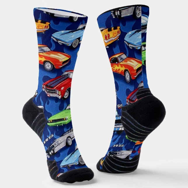 Classic Muscle Cars Socks (Angled)