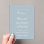 Classic Muted Blue Elegant Wedding Acrylic Invitations<br><div class="desc">Classic wedding invitations featuring a simple and timeless design with elegant script and traditional serif fonts.</div>