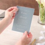 Classic Muted Blue Elegant Wedding Vellum Invitations<br><div class="desc">Classic wedding invitations featuring a simple and timeless design with elegant script and traditional serif fonts.</div>