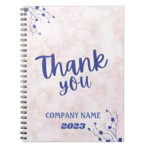 Classic Name Customise White Marble Notebook