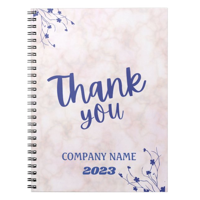 Classic Name Customise White Marble Notebook (Front)